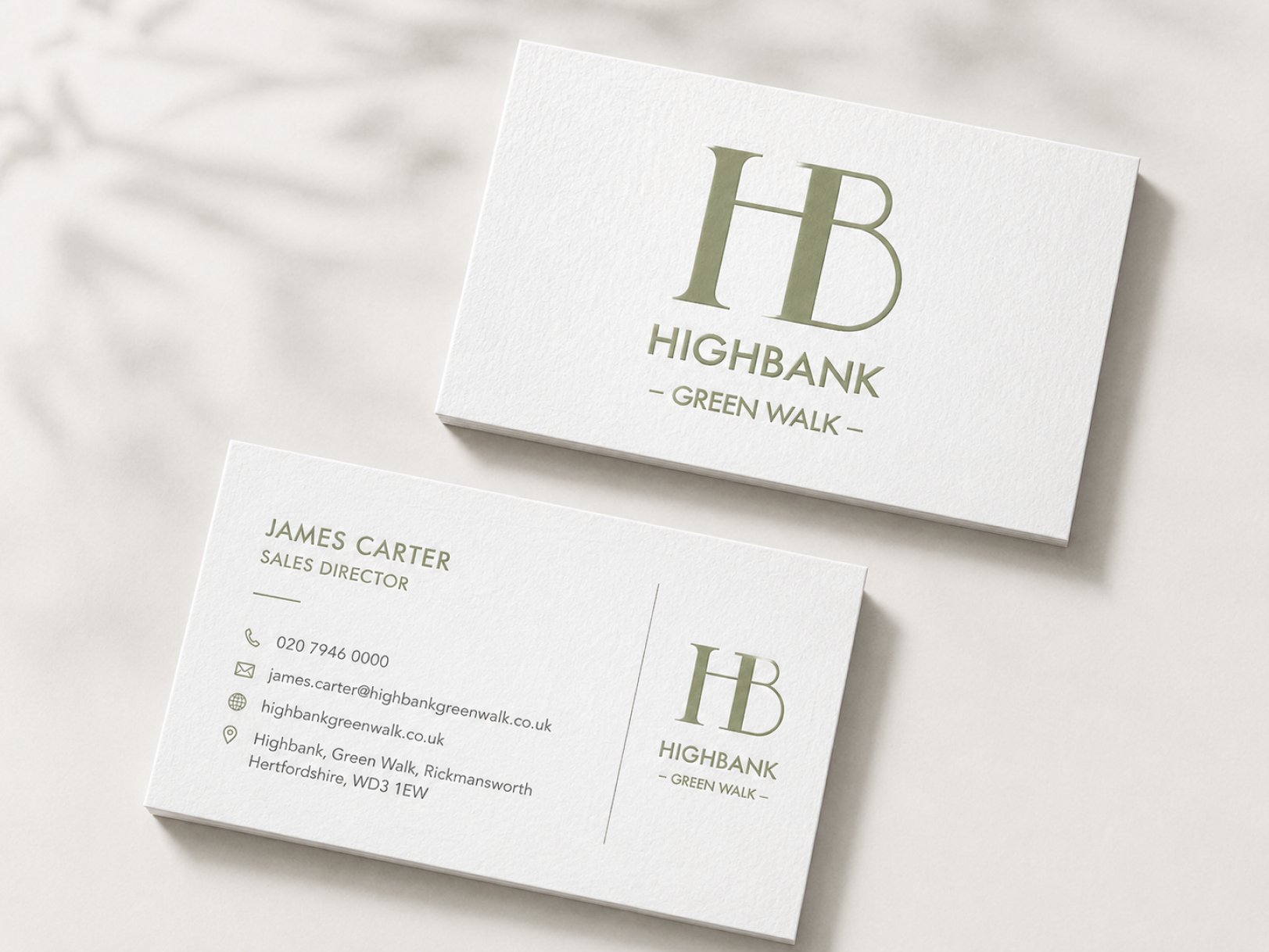 Highbank business cards