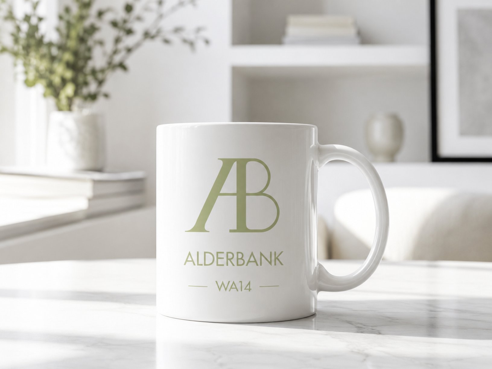 Alderbank branded mug