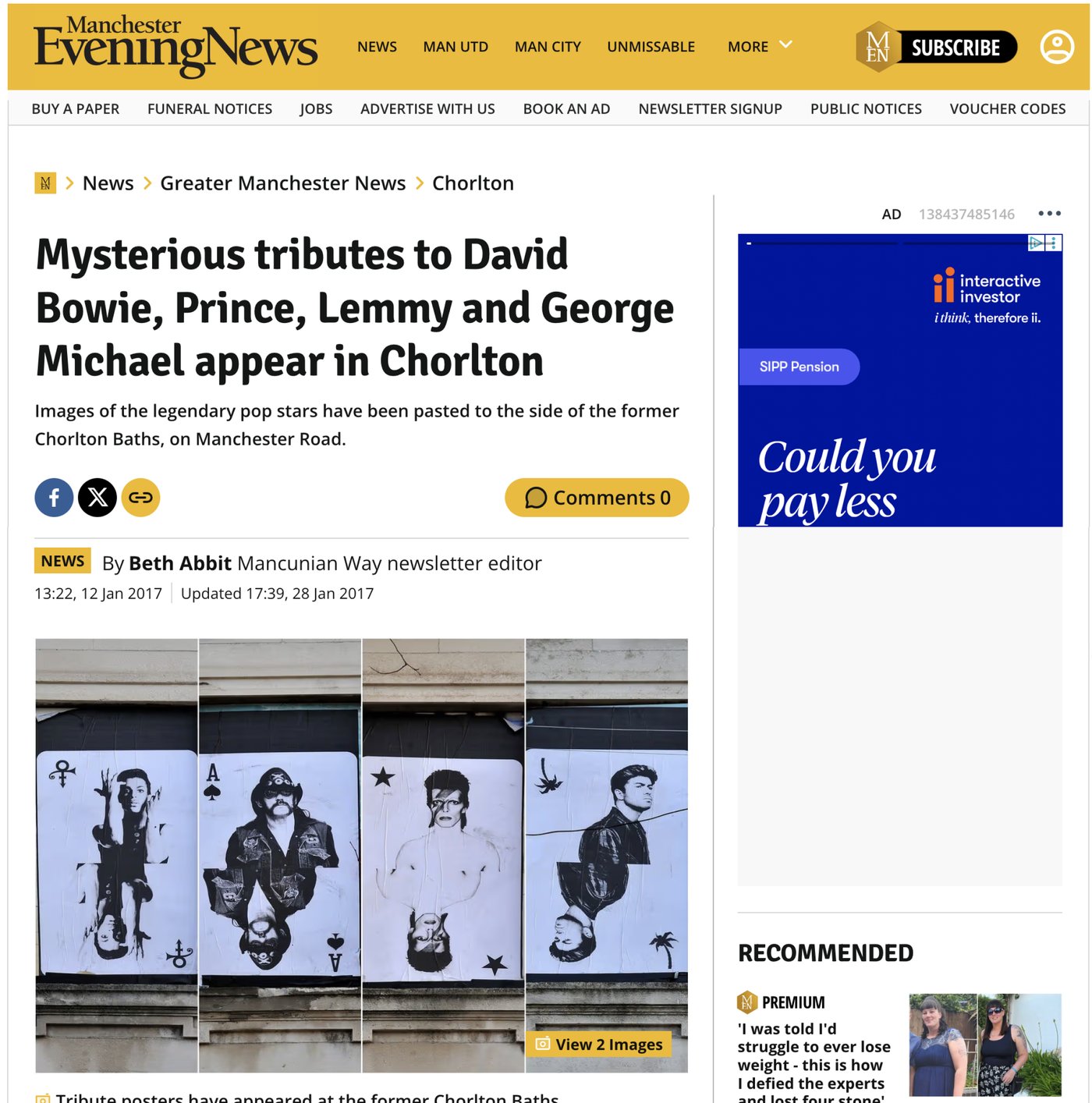 Manchester Evening News article screenshot