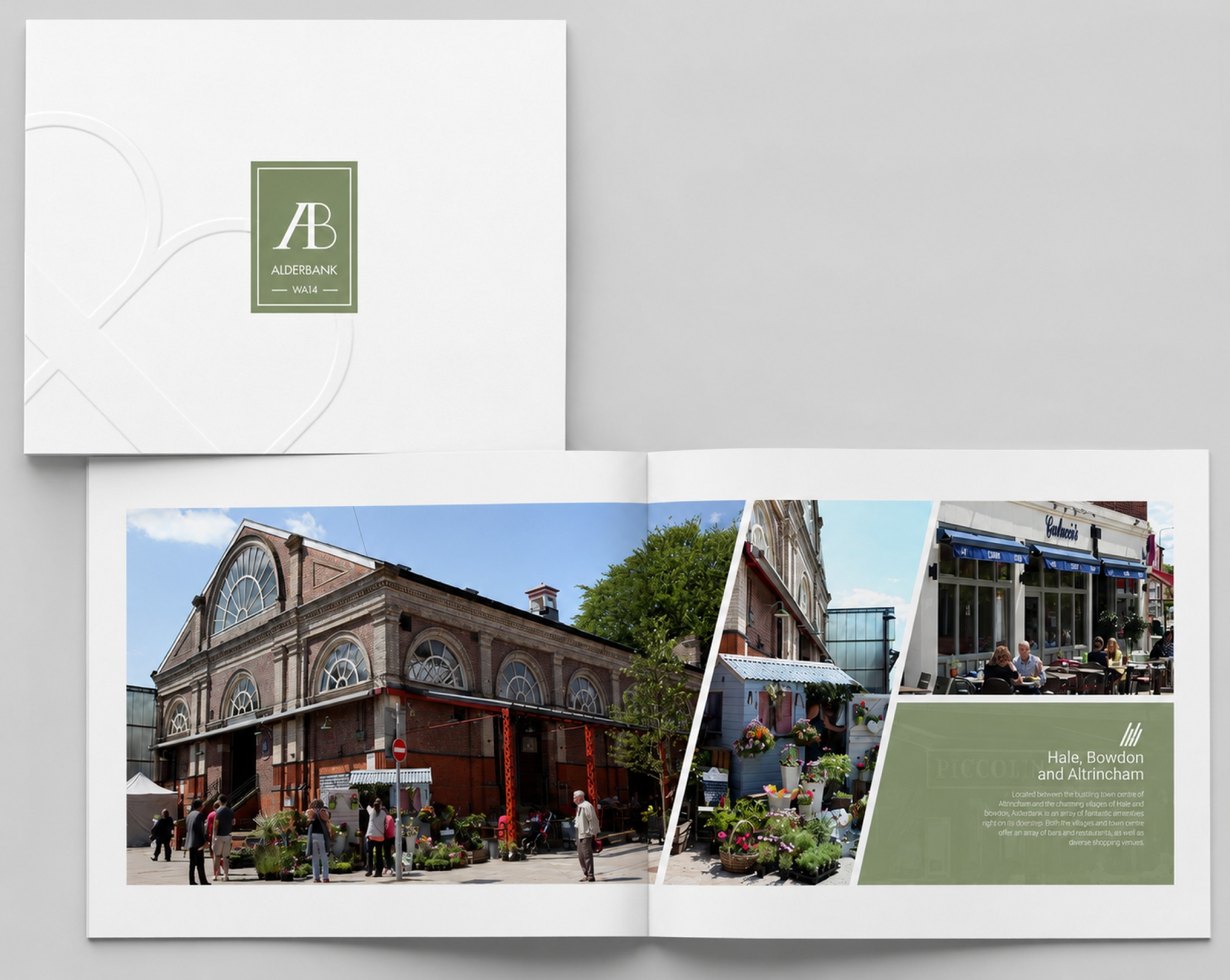 Alderbank WA14 brochure — cover and location spread