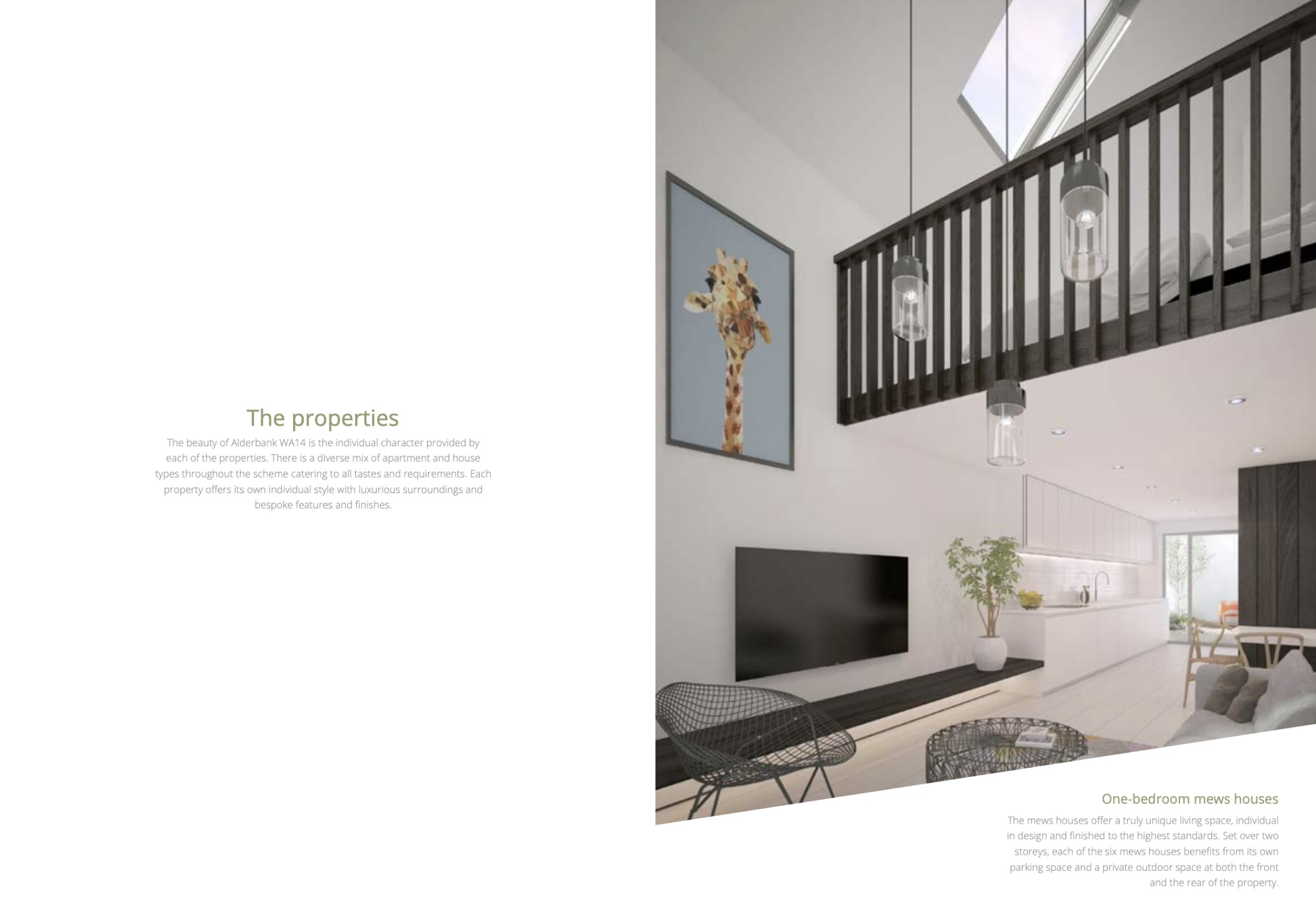 Alderbank WA14 brochure — the properties spread
