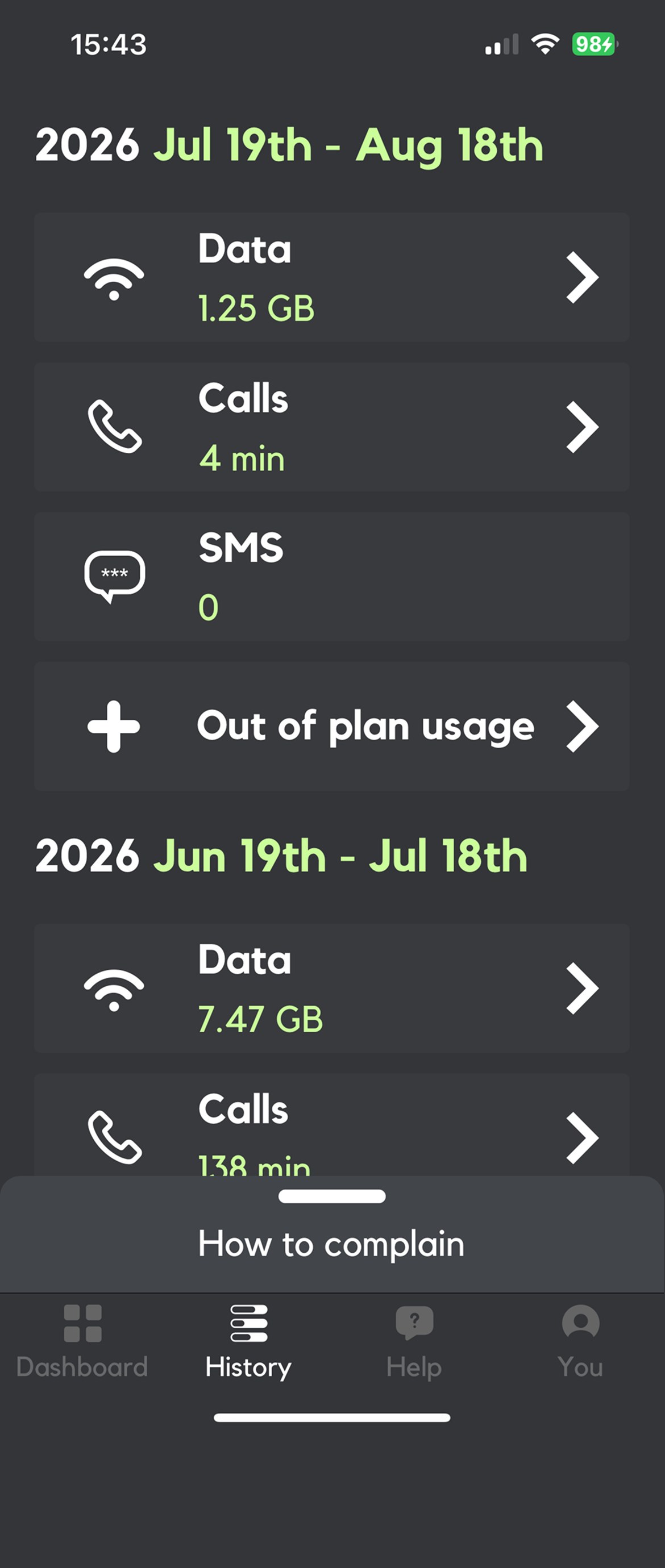 SMARTY — Billing history