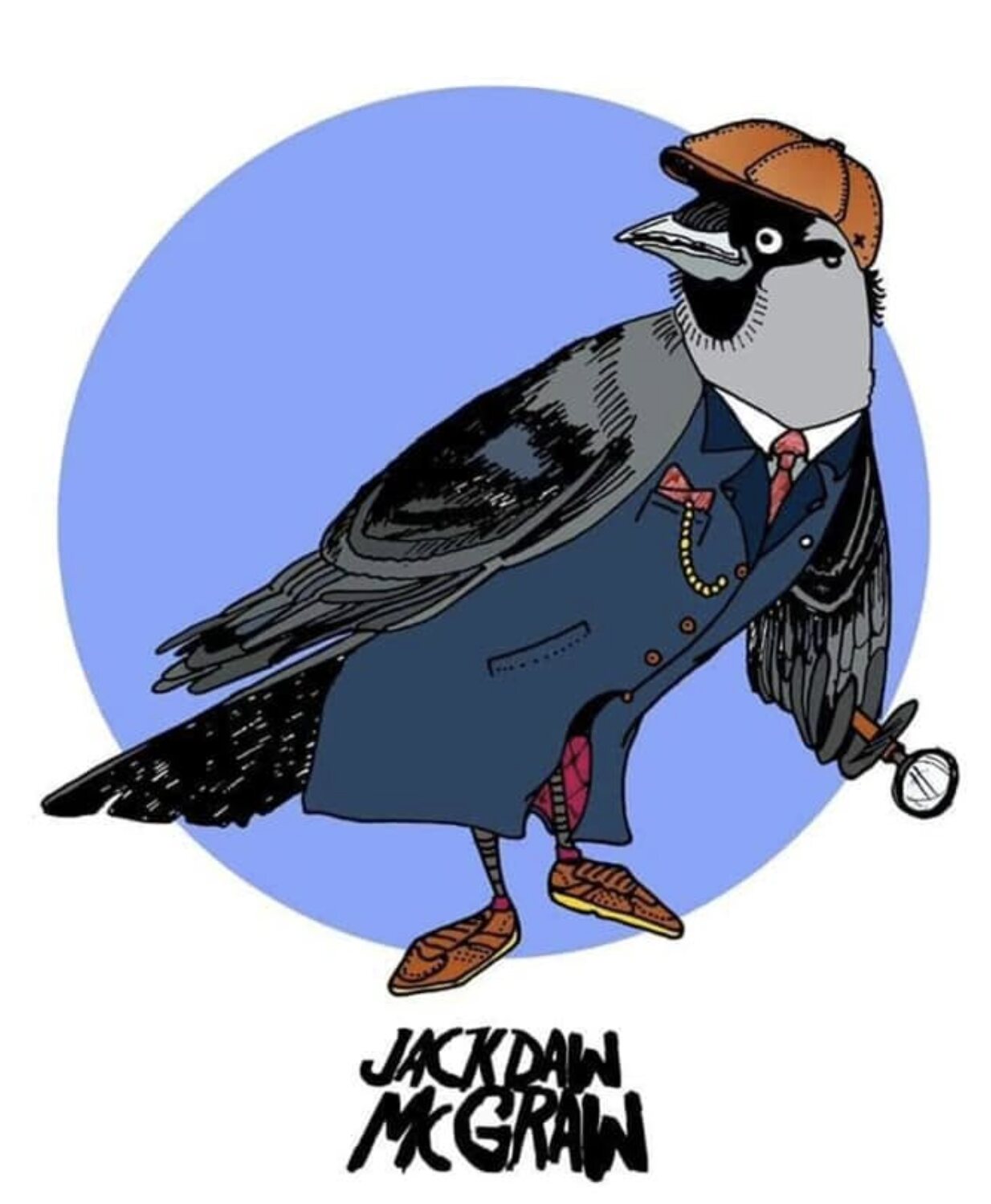 Wingers illustration — Jackdaw McGraw detective character